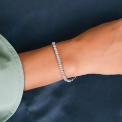 Natürliches 5,30 Karat birnenförmiges Diamantarmband aus 14 Karat Weißgold feiner Schmuck