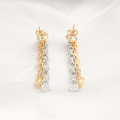 Natural 5.45 Carat Pear Diamond Earrings 18 Karat White Yellow Gold Fine Jewelry