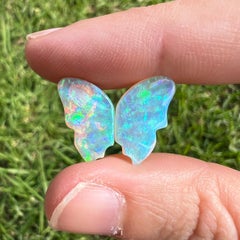 Alas de Mariposa de Cristal de Ópalo Gema Australiano Natural de 5,53 qt extraído por Sue Cooper