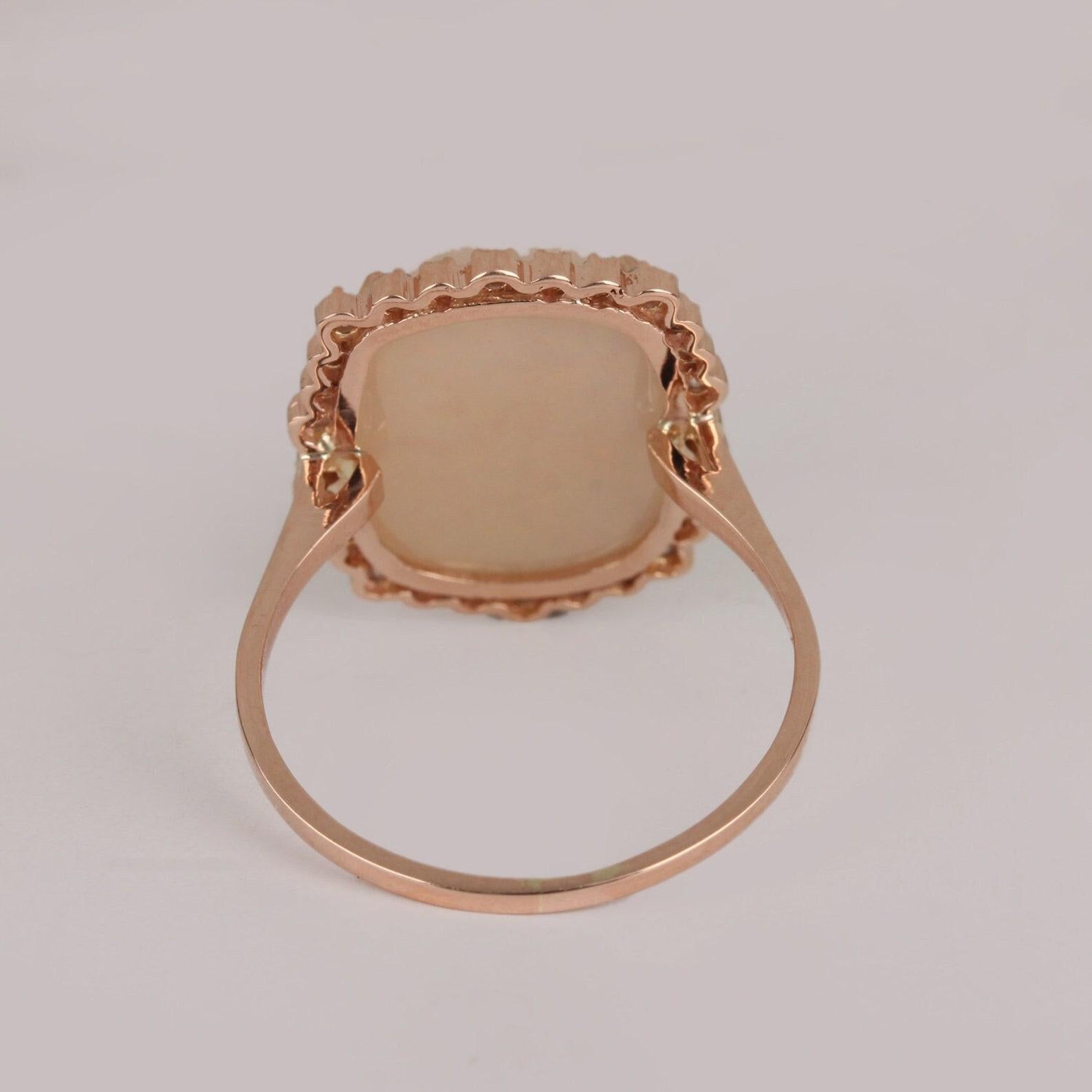 Natürliche 5,55 Ct äthiopischen Opal Edelstein Cocktail Ring 14k Gold Ring für Frauen. für Damen oder Herren im Angebot