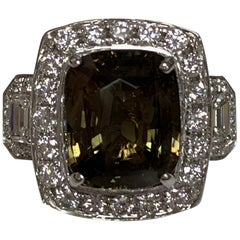 Natural 5.57 Carat Alexandrite Diamond Ring