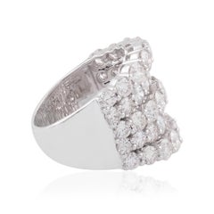 Natural 5.75 Carat Diamond Multi Layer Dome Ring Solid 18k White Gold Jewelry