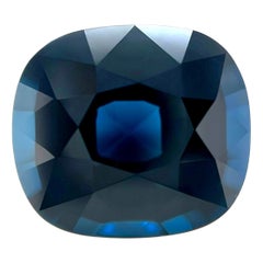 Natural 5.75ct IGI Certified Deep Blue Spinel Large Cushion Cut Gem 11.3x10.2mm