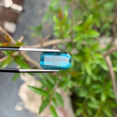 Nature 5,85 carati di tormalina blu verde acqua taglio smeraldo per gioielli