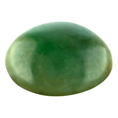Natural 5.88ct GIA Certified Green Jadeite Jade 'A' Grade Untreated Oval Gem