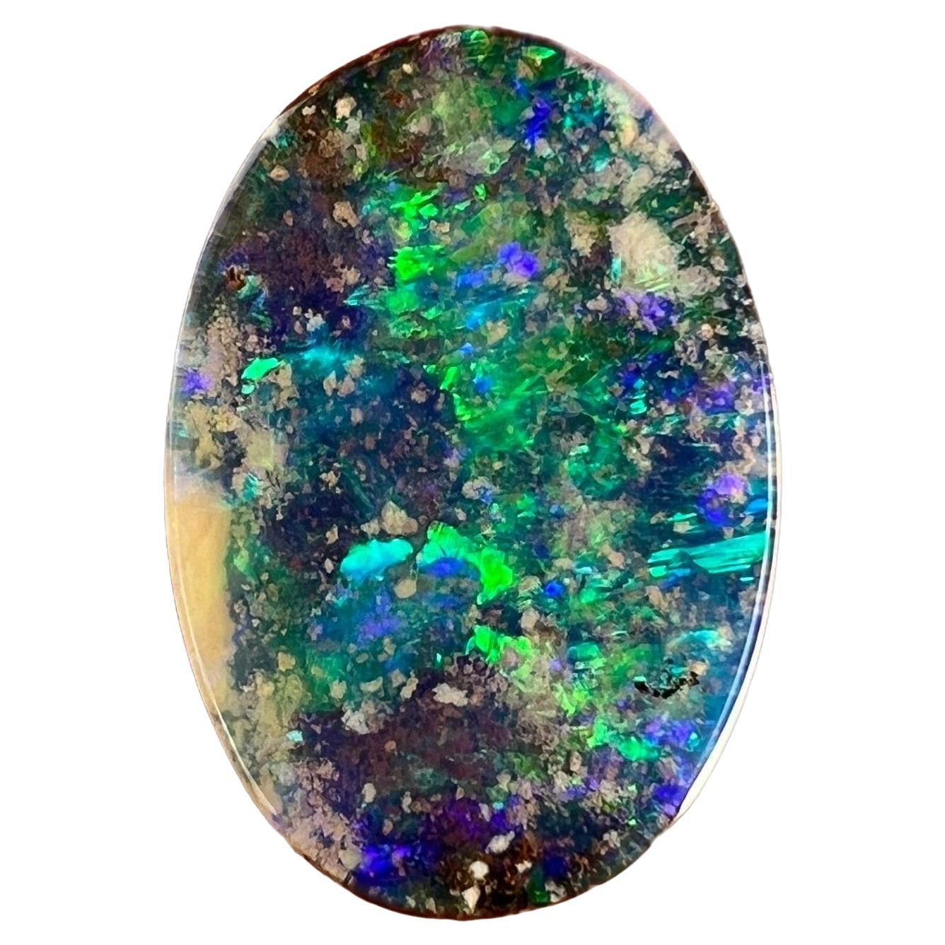 Natural 5.89 Ct Australian boulder opal mined by Sue Cooper For Sale