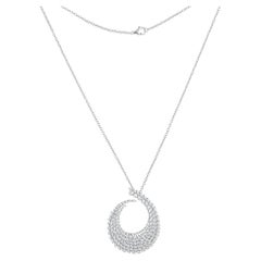 Collana con ciondolo con diamante marquise naturale da 5,90 carati SI/H in oro bianco 18 carati