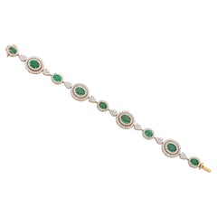 Esmeralda natural de 5,92 y diamante de 2,09 quilates Pulsera de oro de 18 quilates