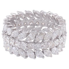 Natural 6 Carat SI/HI Marquise Diamond Band Ring 14 Karat White Gold Jewelry Natural 6 Carat SI/HI Marquise Diamond Band Ring 14 Karat White Gold Jewelry