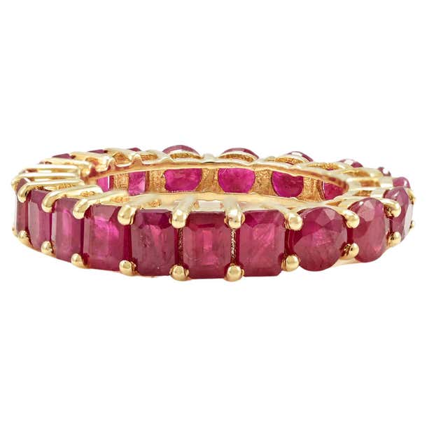 Stackable Ruby Ring Customizable Natural 6.05 Ct Ruby Full Eternity Stackable Band Ring in ...