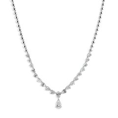 Nature 6.22 Carat SI/H Pear Shape Diamond Necklace 18 Karat White Gold Jewelry