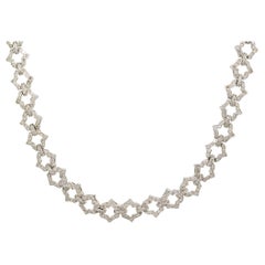 Natural 6.24 Carat Round Brilliant Cut Diamond 18 Karat Link Necklace In Stock