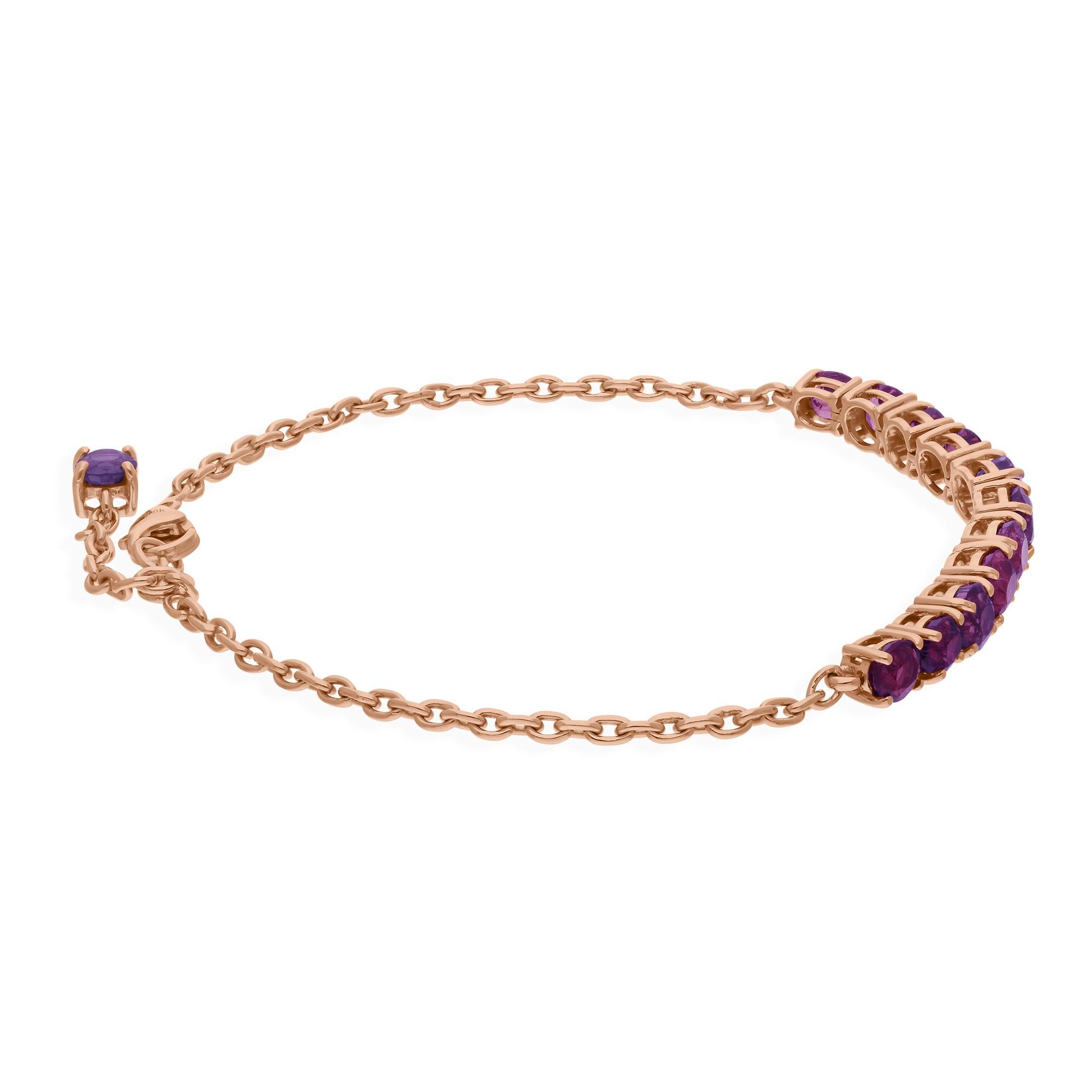 Moderne Bracelet en or rose 18 carats avec saphirs multi-pierres naturels de 6,27 carats en vente