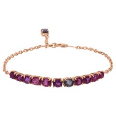 Nature 6,27 Carati Multi Zaffiro Gemma Bracciale in Oro Rosa 18 Carati