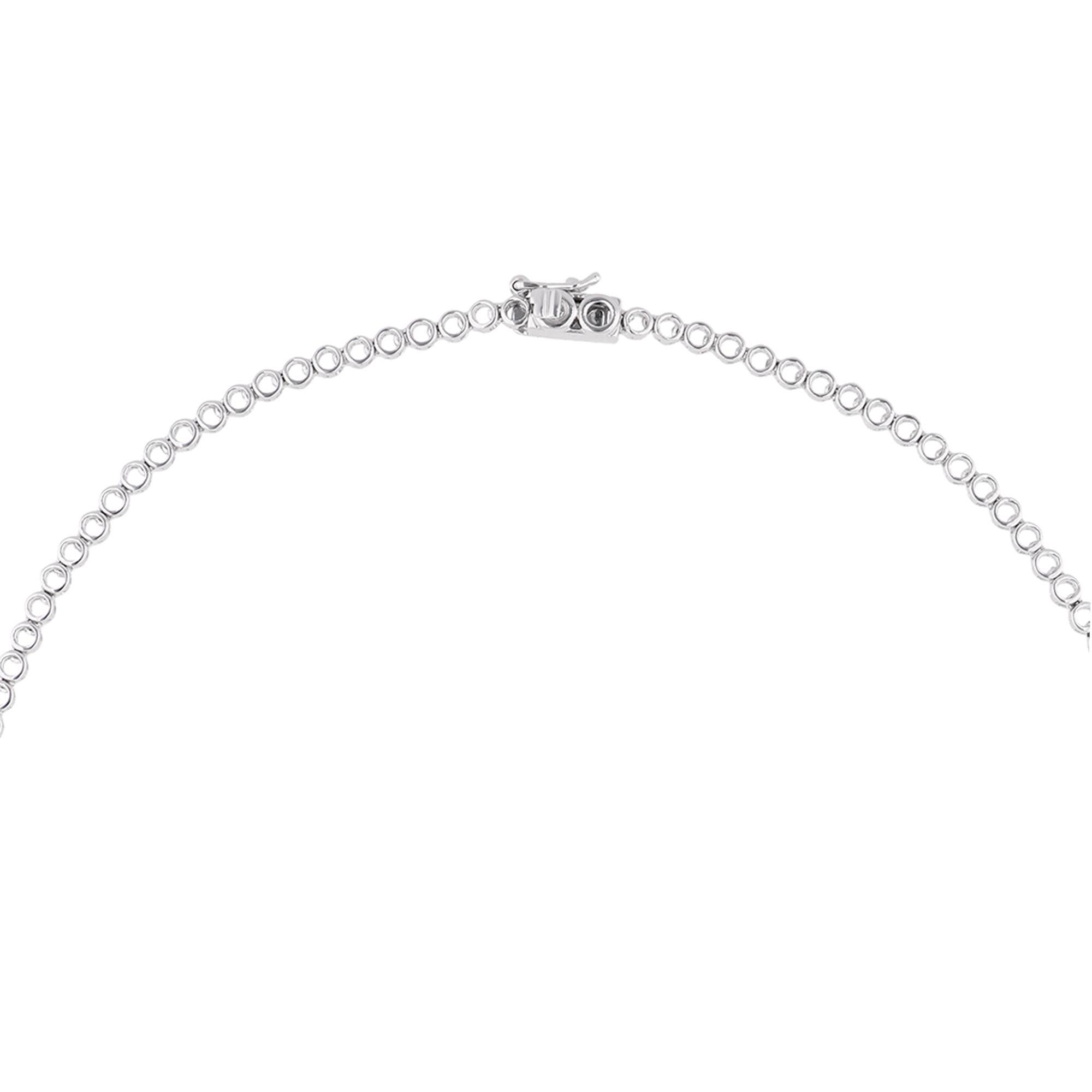 Women's Natural 6.63 Carat Pear Shape Diamond Necklace 14 Karat White Gold Fine Jewelry For Sale