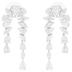 Pendientes araña de diamantes marquesa pera naturales de 6,65 quilates y oro blanco de 14 quilates
