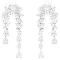 Pendientes araña de diamantes marquesa pera naturales de 6,65 quilates y oro blanco de 14 quilates