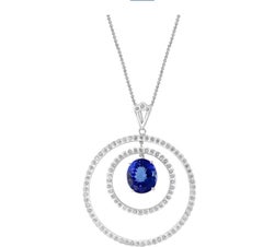 18K Yellow Gold Diamond Pendant Necklace, 3 Carats, India, New