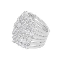 Natural 6.8 Carat SI/H Oval Brilliant Diamond Spiral Ring 18k White Gold Jewelry