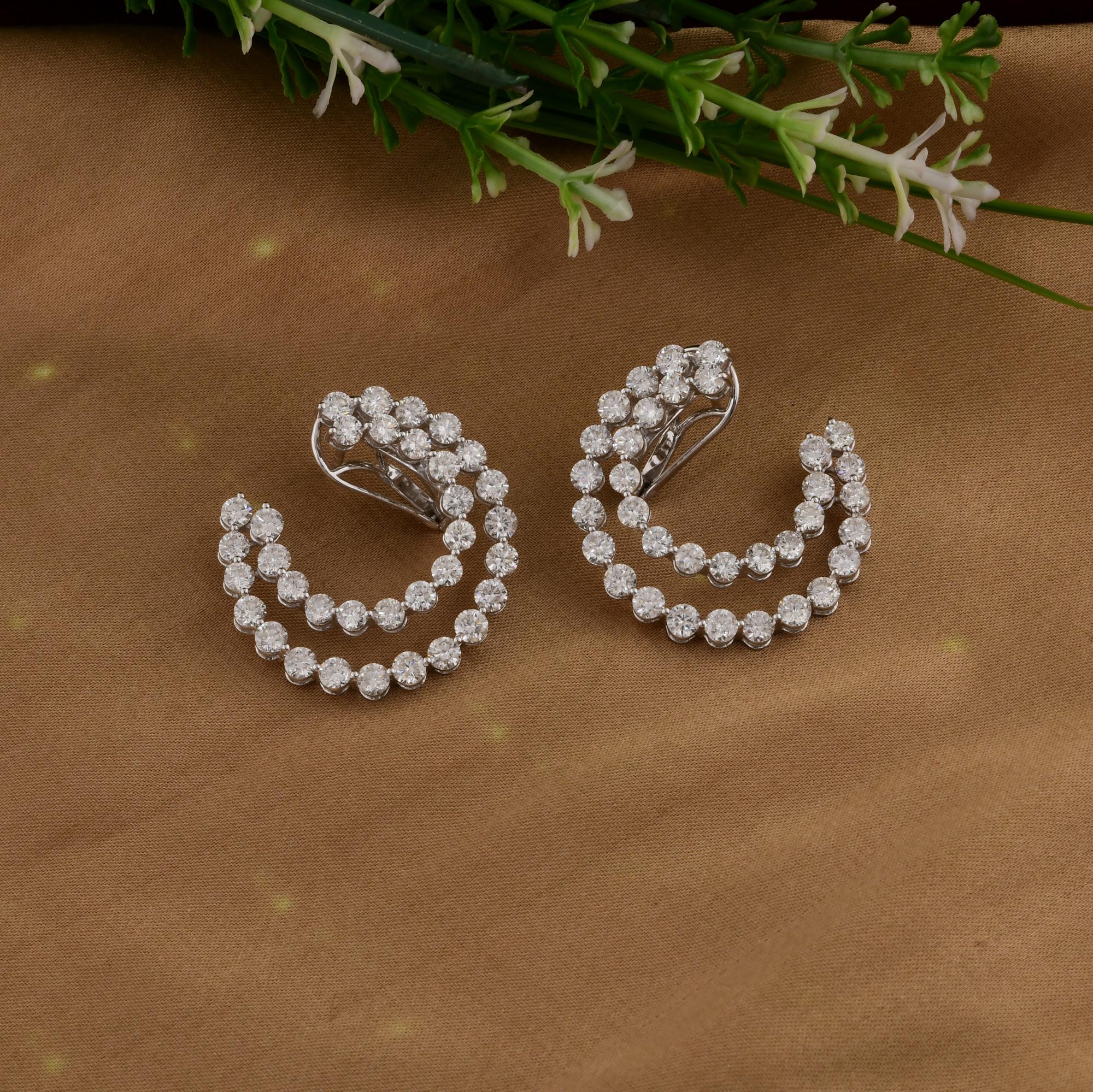 Cast from 14-karat gold, these exquisite earrings are handset with 6.88 carats of sparkling diamonds.

FOLLOW SPECTRUM JEWELS storefront to view the latest collection & exclusive pieces. Spectrum Jewels is proudly rated as a Top Seller on 1stdibs