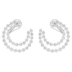 Orecchini di diamanti naturali da 6,88 carati SI/H taglio brillante rotondo in oro bianco 14 carati