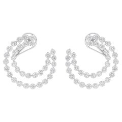 Orecchini di diamanti naturali da 6,88 carati SI/H taglio brillante rotondo in oro bianco 14 carati