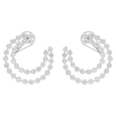Natural 6.88 Carat SI/H Round Brilliant Cut Diamond Earrings 18 Karat White Gold