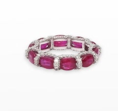Natürlicher 6cts Rubin & 0.65cts Diamant Ring in 14k Gold