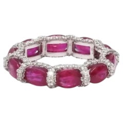 Natürlicher 6cts Rubin & 0.65cts Diamant Ring in 14k Gold