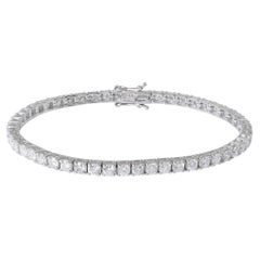 Natural 7 Carat SI/HI Diamond Tennis Bracelet 18 Karat White Gold Fine Jewelry