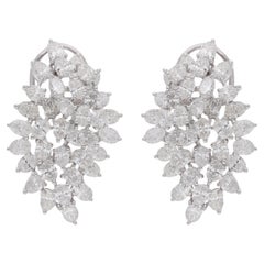 Orecchini di diamanti naturali di forma ovale da 7,02 carati in oro bianco 18 carati Gioielli di pregio