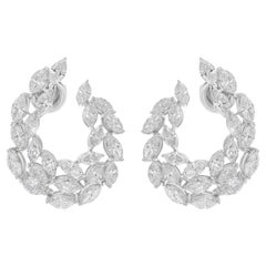 Orecchini di diamanti naturali da 7,26 carati SI/H con taglio brillante a forma di marquise, oro bianco 14k