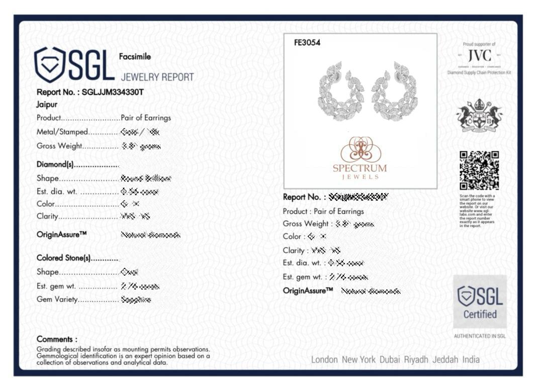 Nature 7.26 Carat SI/H Marquise Brilliant Cut Diamond Earrings 18k White Gold Neuf - En vente à Diera, Dubai