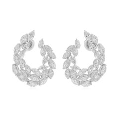 Pendientes de diamantes naturales talla brillante marquesa SI/H de 7,26 quilates y oro blanco de 18k
