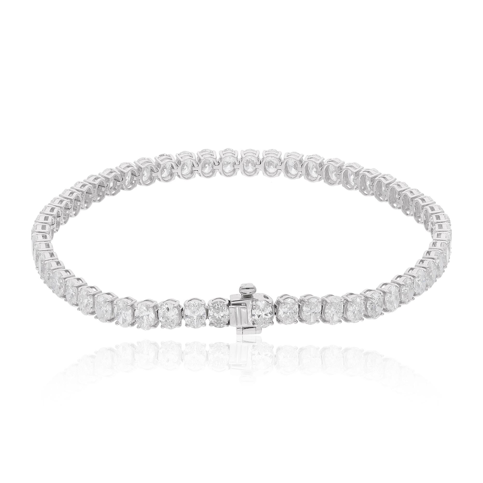 Bracelet tennis en or blanc 18 carats avec diamants naturels de 7,48 carats, fabrication artisanale Pour femmes en vente
