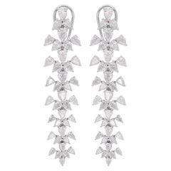 Orecchini pendenti con diamante naturale a pera da 7,50 carati SI/H Gioielli in oro bianco 18 carati