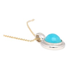 Natural 7.64 Carat Paraiba Tourmaline & Diamond Pendant Necklace in 18K Gold