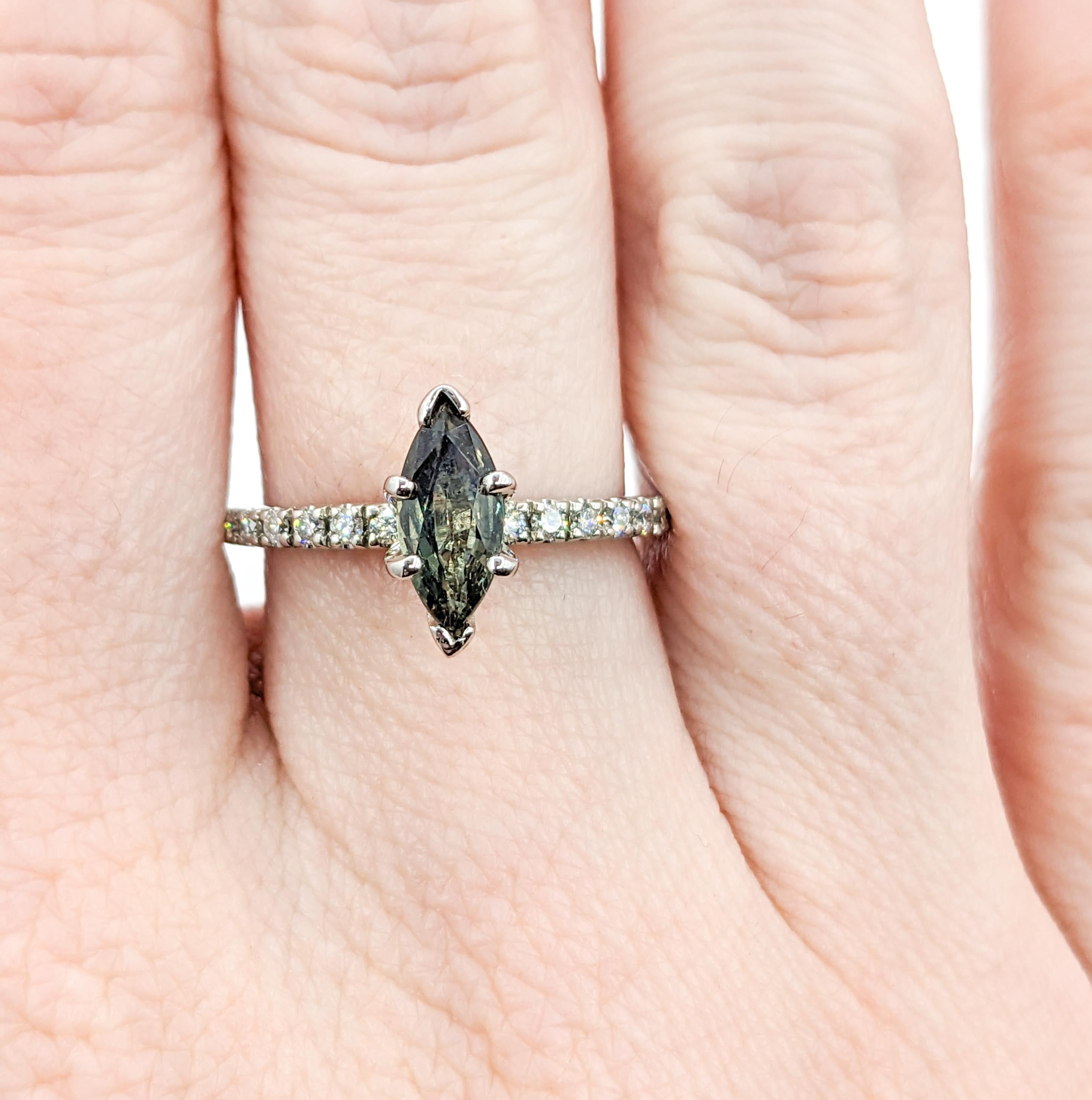 Women's Natural .76ct Alexandrite & Diamond Ring White Gold