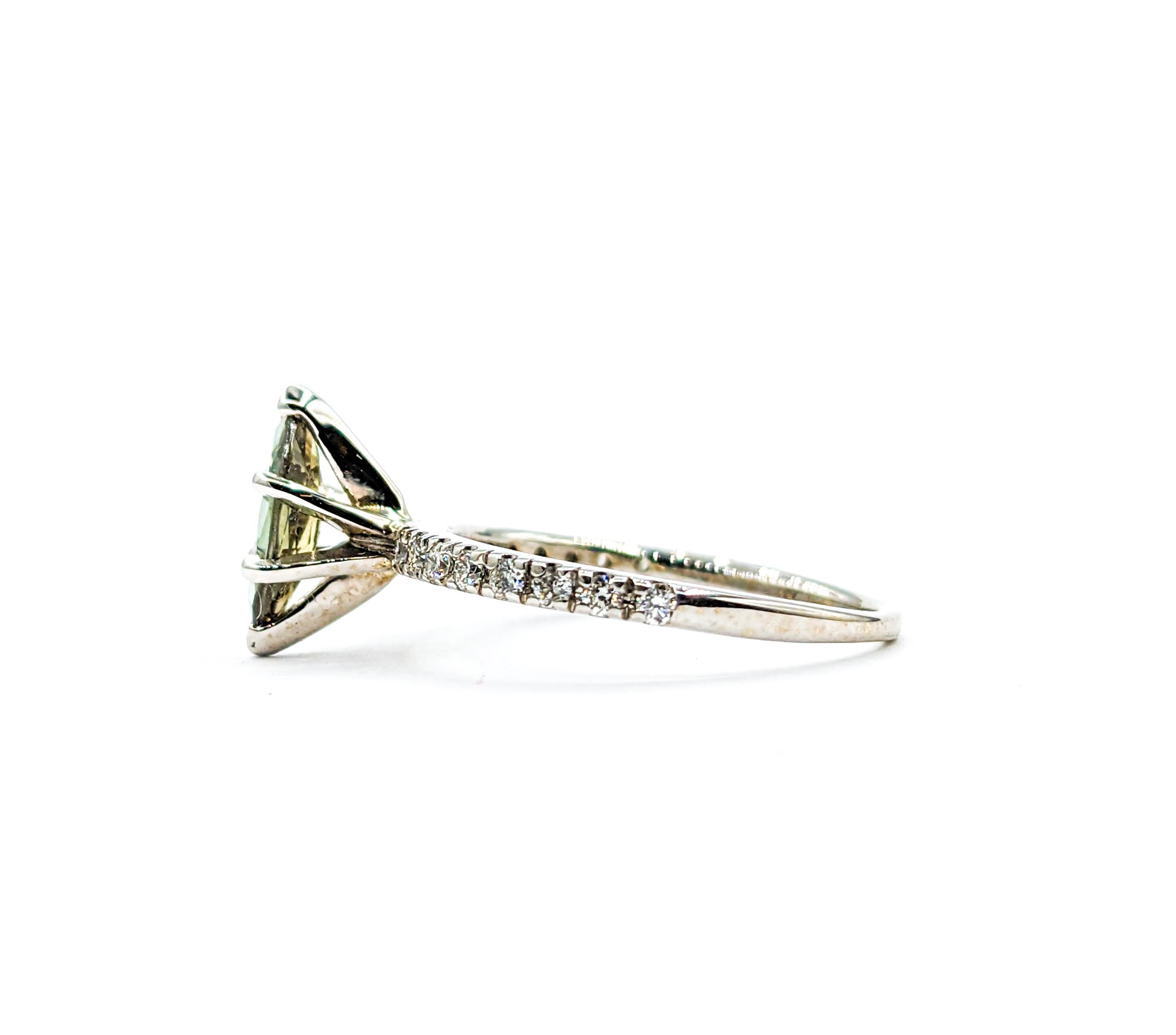 Natural .76ct Alexandrite & Diamond Ring White Gold 2