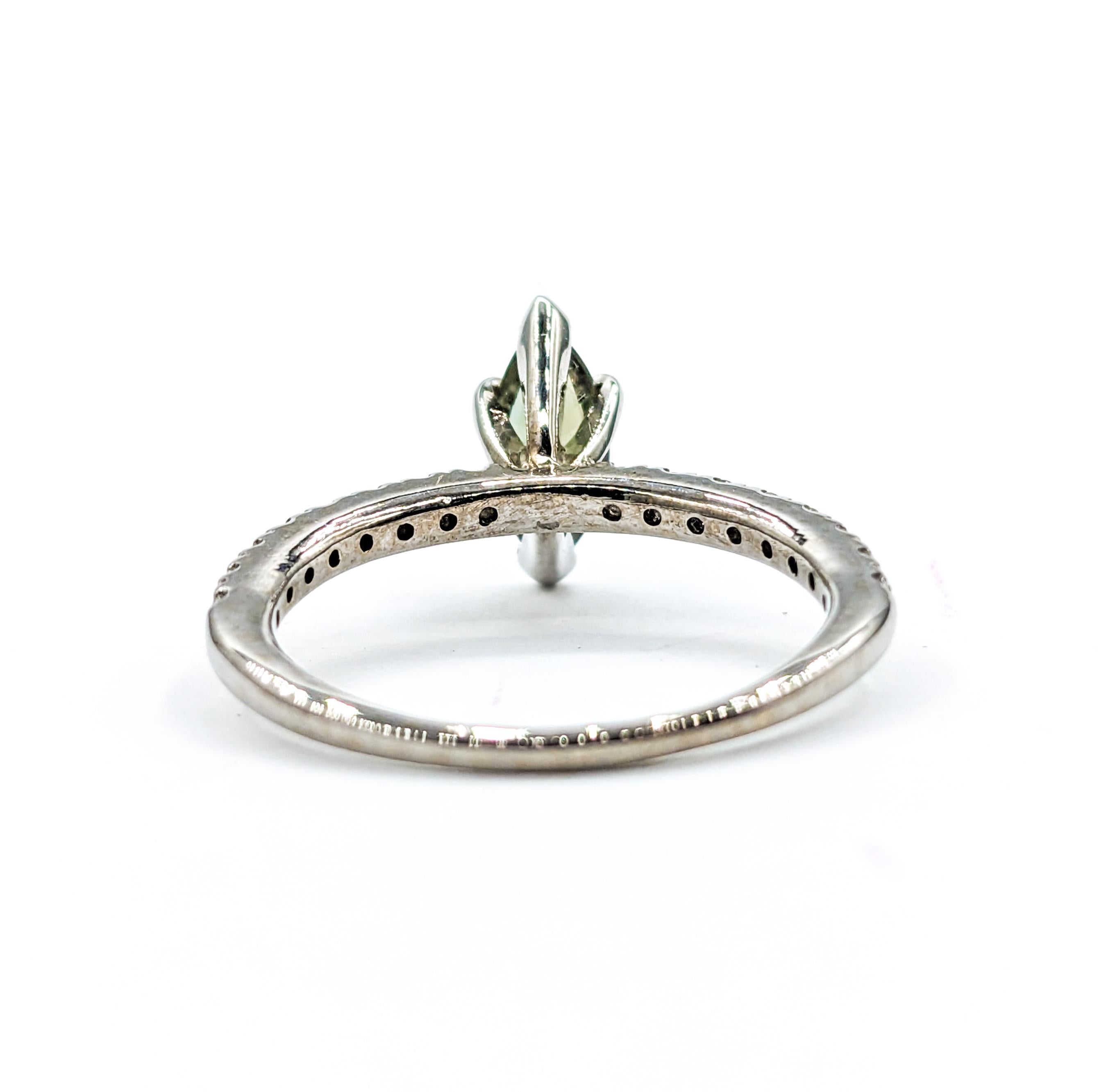 Natural .76ct Alexandrite & Diamond Ring White Gold 3