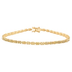 Natural 7.78 Carat SI/H Oval Yellow Diamond Bracelet 18 Karat Yellow Gold