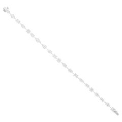 Pulsera de diamantes multiforma SI/H naturales de 7,97 quilates Joyas de oro blanco de 14 quilates
