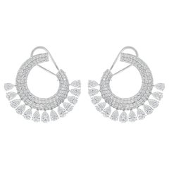 Orecchini di diamanti a pera naturali da 8 carati SI Clarity HI Color Oro bianco 18 carati