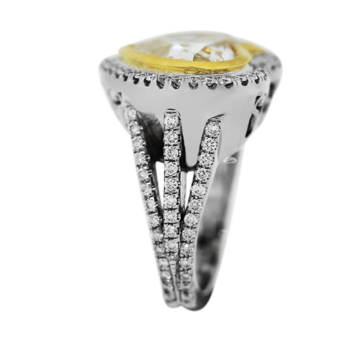 Natural 8.32 Carat Heart Shaped Fancy Yellow Diamond 18 Karat Ring In Stock In Excellent Condition For Sale In Boca Raton, FL
