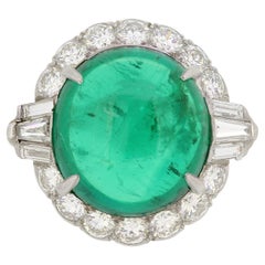 Bague en émeraude colombienne naturelle de 8,40 carats et diamants