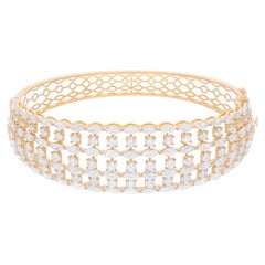 Natural 8.40 SI/H Marquise Round Diamond Cage Bracelet 14 Karat Yellow Gold Natural 8.40 SI/H Marquise Round Diamond Cage Bracelet 14 Karat Yellow Gold