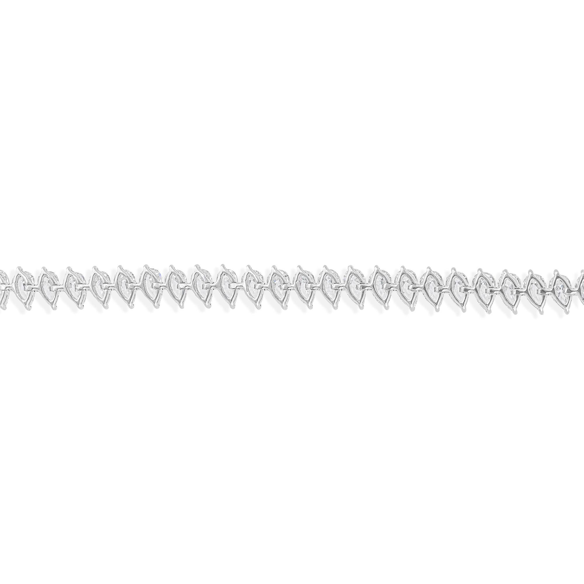 Pulsera de diamantes naturales en forma de pera de 8,55 quilates SI/H Joyas de oro blanco de 14 quilates Moderno en venta