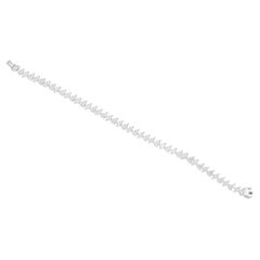 Natural 8.7 Carat SI/H Pear Marquise Diamond Tennis Bracelet 18 Karat White Gold