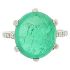 Anillo de Esmeralda Colombina Natural de 8,80 Quilates y Diamantes