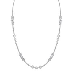 Collier avec diamant naturel de 8,80 carats, pureté SI, couleur HI, en or blanc 18 carats